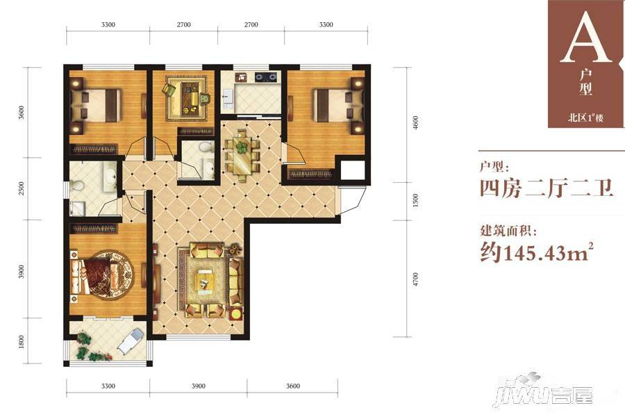 东关福居4室0厅0卫145.4㎡户型图