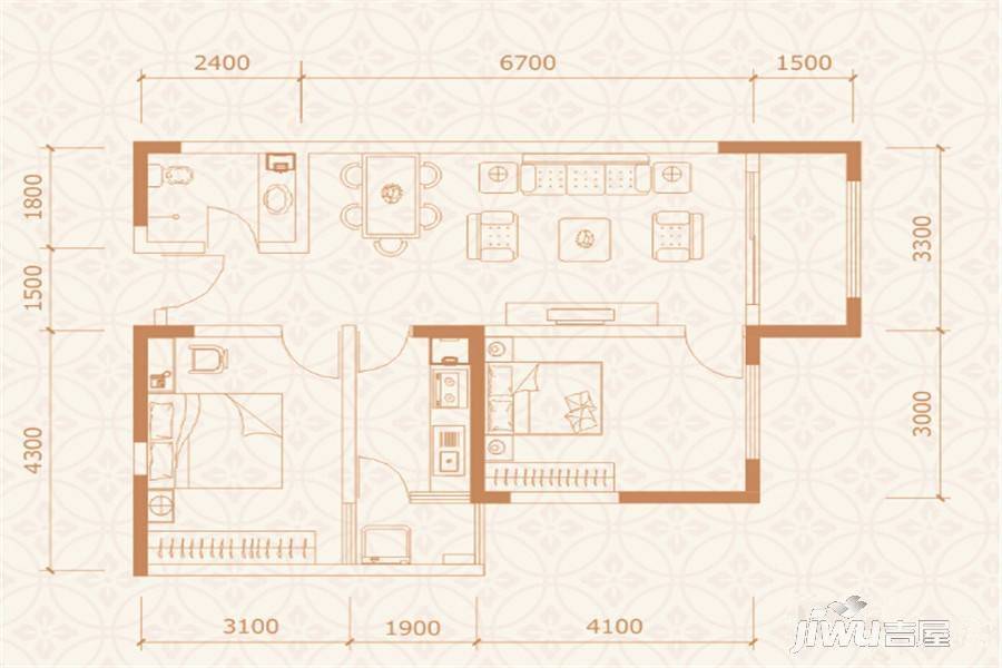 鼎和家园1别墅-复式81.9㎡户型图