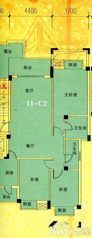 协和家园·集美郡3室2厅2卫126.8㎡户型图