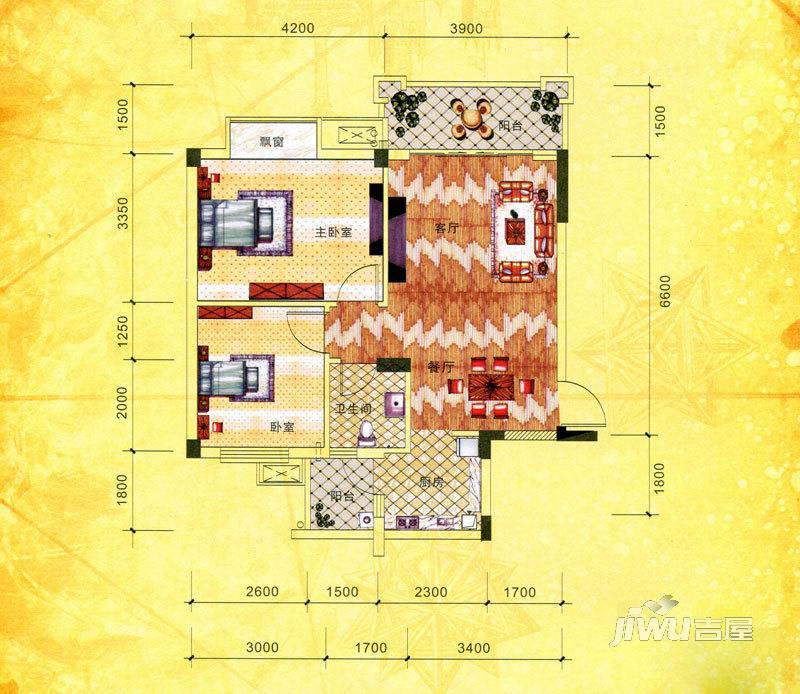 协和家园·集美郡2室2厅1卫71.9㎡户型图