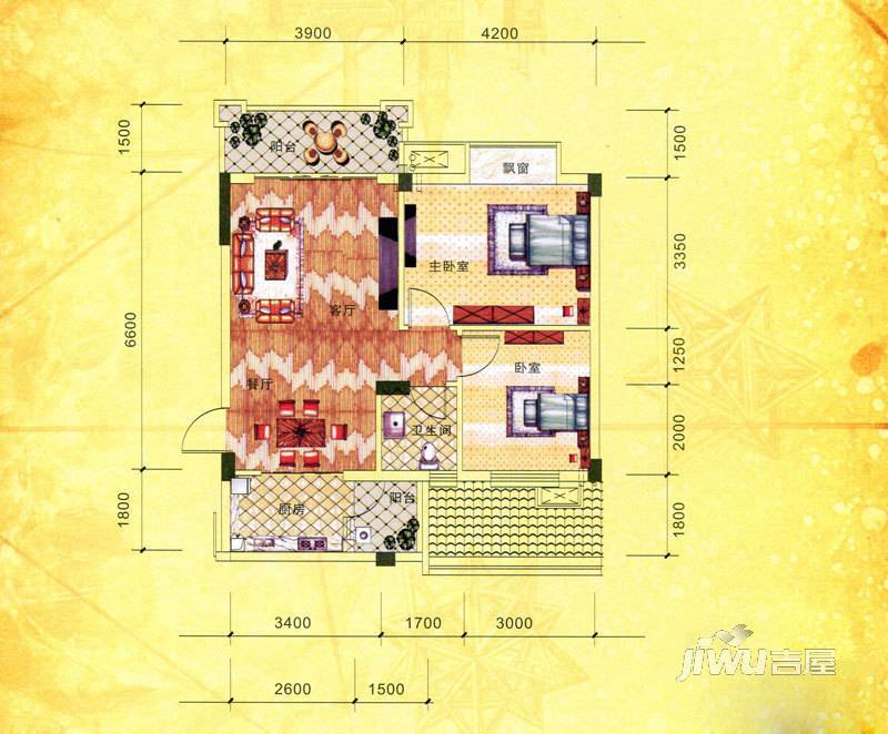 协和家园·集美郡2室2厅1卫73.5㎡户型图