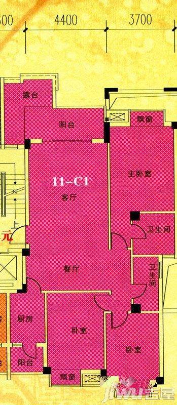 协和家园·集美郡3室2厅2卫126.9㎡户型图