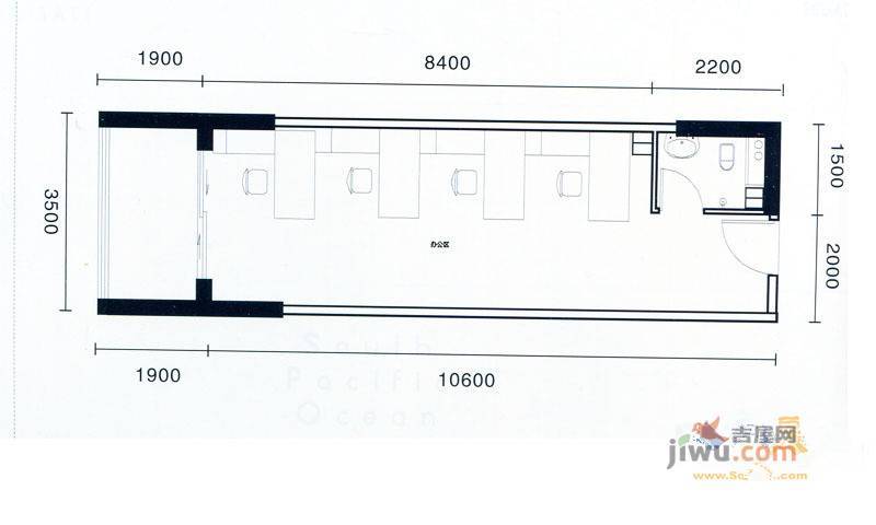 彩虹城普通住宅59.4㎡户型图