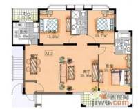 帝景湾3室2厅2卫122.6㎡户型图
