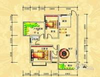山水华庭2室2厅2卫100㎡户型图