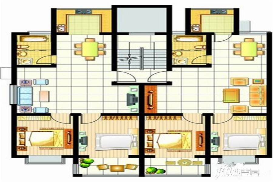 福双嘉苑3室2厅3卫135㎡户型图