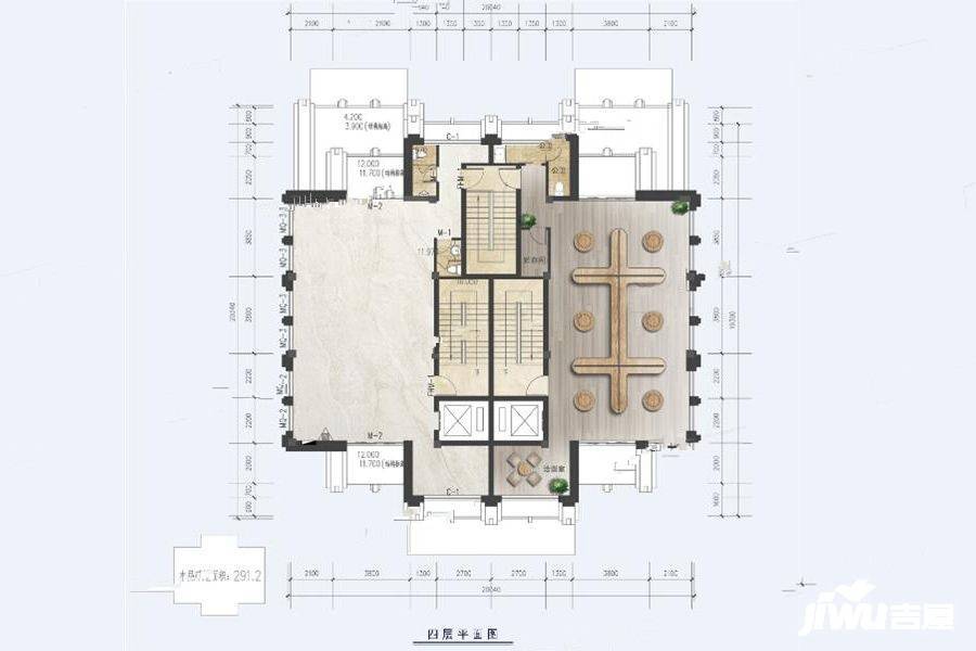 金融科技城3室2厅1卫291.2㎡户型图