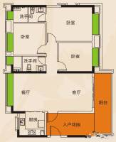 俊和闲庭3室2厅2卫132.2㎡户型图