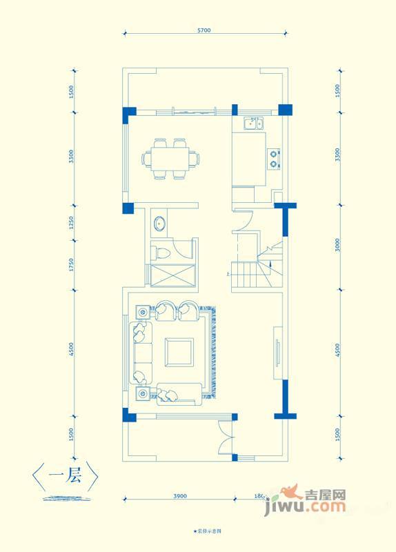 金地扑满花园2室2厅3卫158㎡户型图