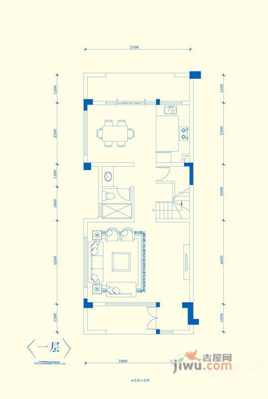 金地扑满花园2室2厅3卫151㎡户型图