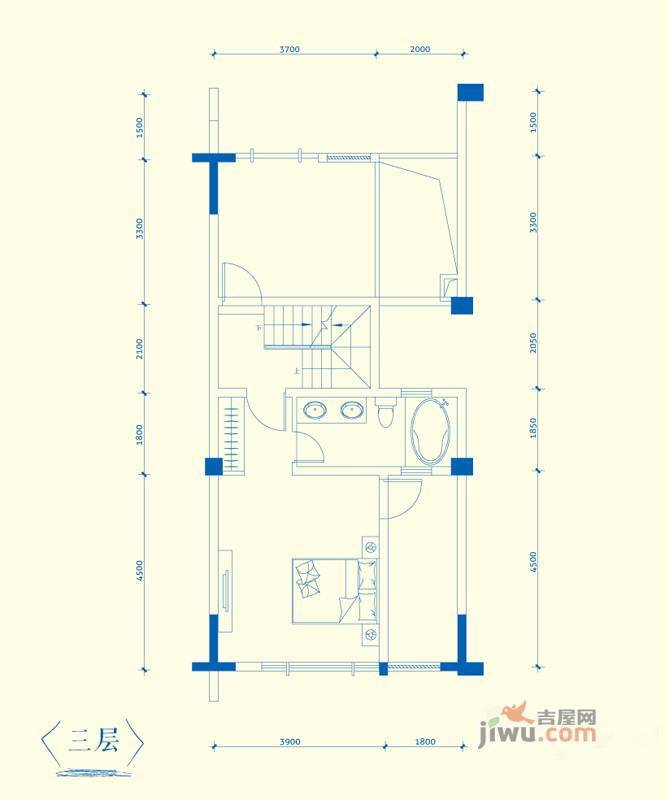 金地扑满花园2室2厅3卫143㎡户型图