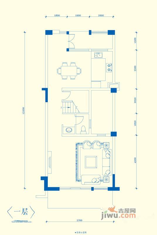 金地扑满花园2室2厅3卫162㎡户型图