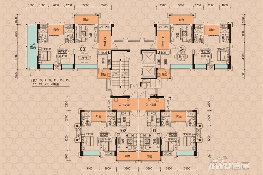 优越香格里2室1厅2卫89.9㎡户型图