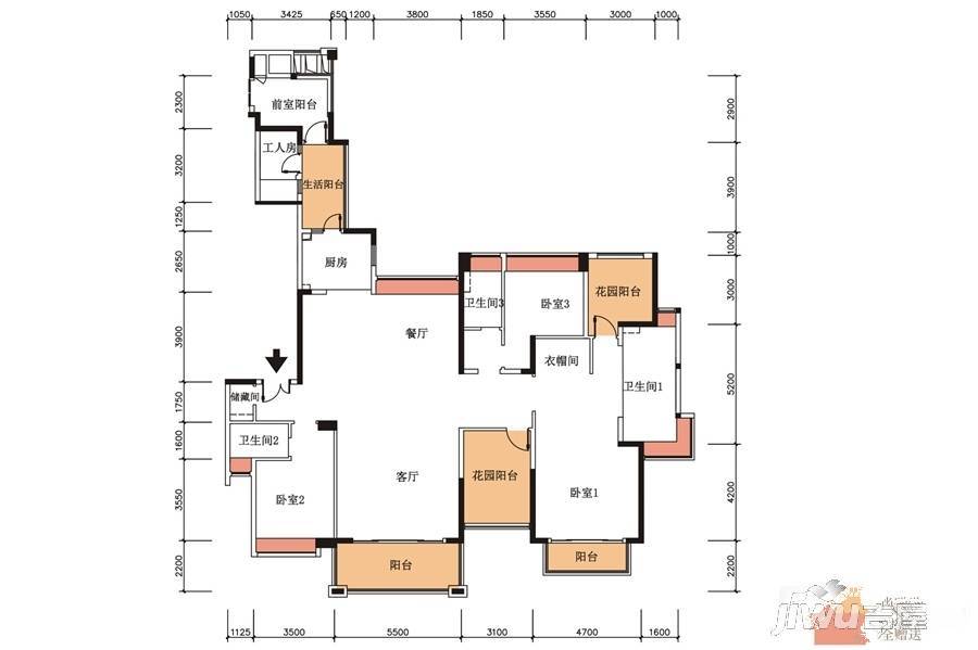 华发山庄别墅5室2厅3卫268㎡户型图