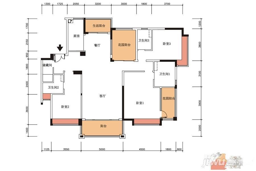 华发山庄别墅4室2厅3卫195㎡户型图