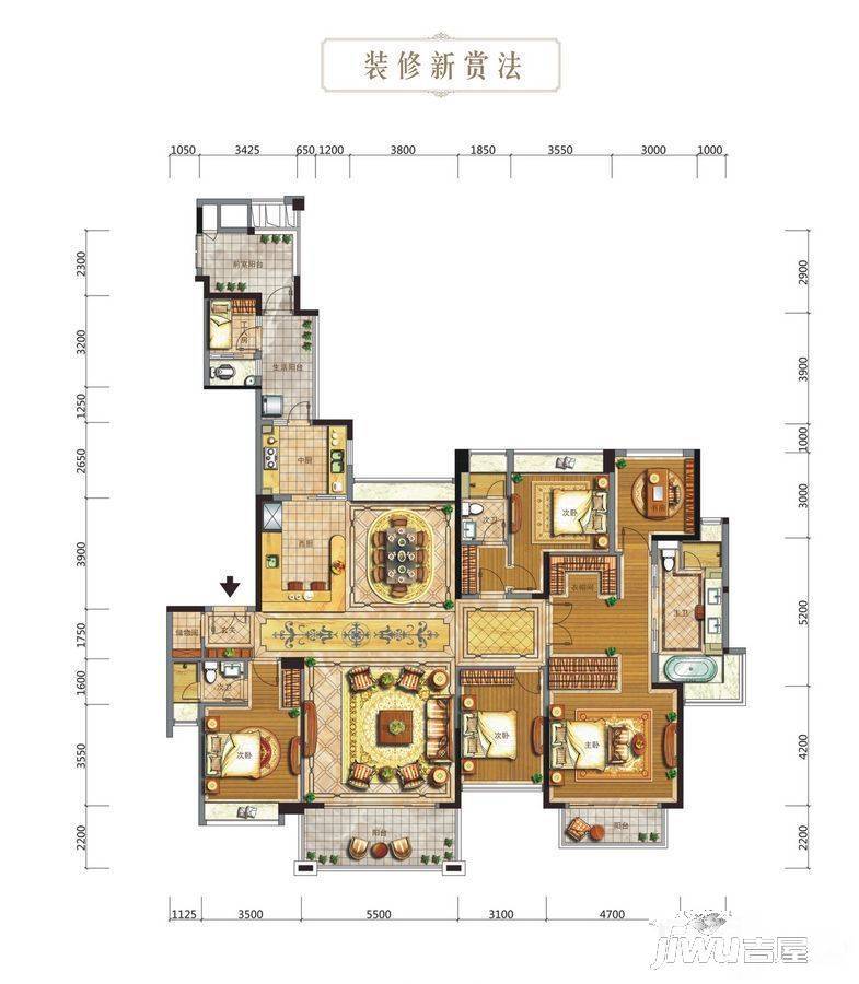 华发山庄别墅5室2厅3卫268㎡户型图