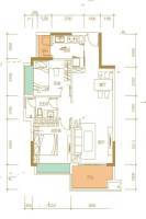 诚丰雅园2室2厅1卫78㎡户型图