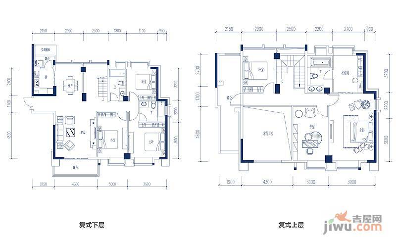 金帝中洲滨海城4室2厅3卫户型图