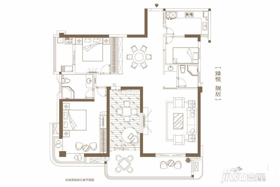 万峰华庭4室2厅2卫195㎡户型图