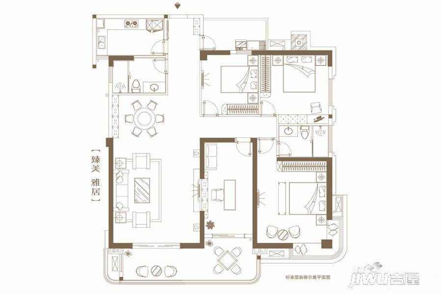 万峰华庭4室2厅2卫201㎡户型图