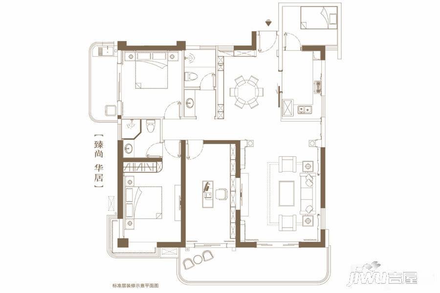 万峰华庭4室2厅2卫193㎡户型图