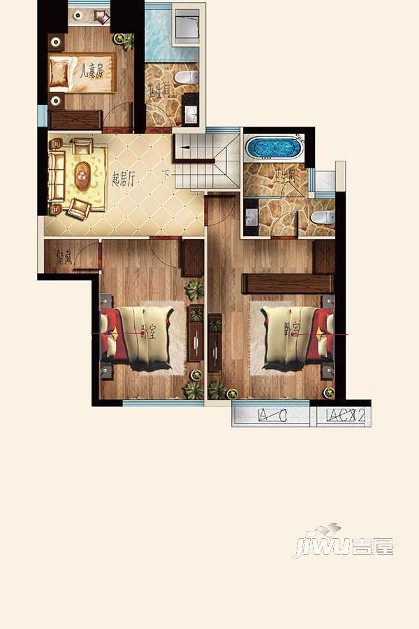 泰禾首玺4室3厅3卫141㎡户型图