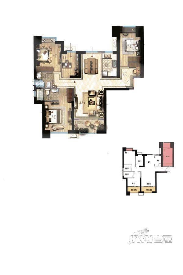 泰禾首玺4室2厅2卫123㎡户型图