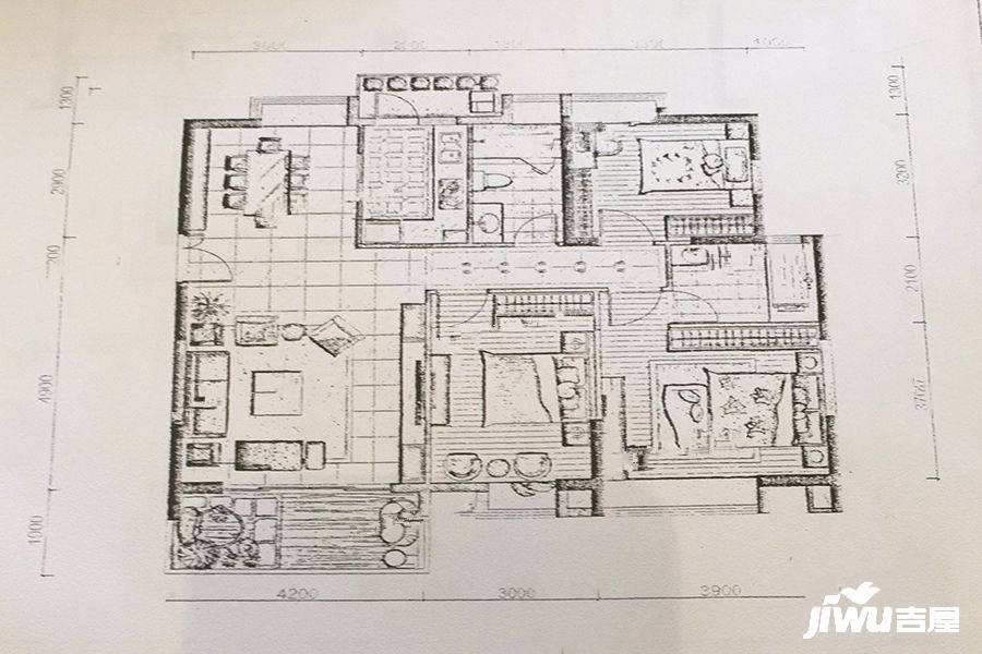 金帝中洲滨海城3室2厅2卫135㎡户型图