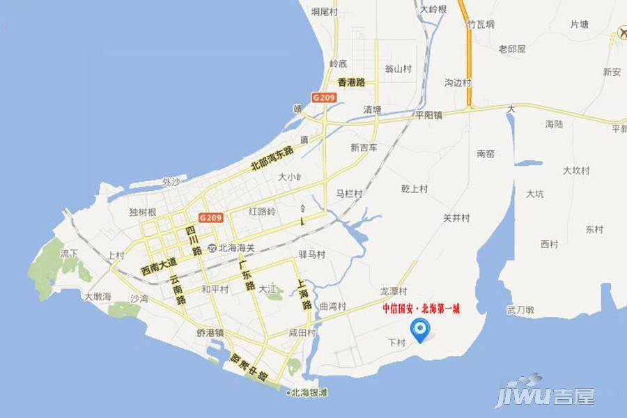 中信国安北海第一城3号地块位置交通图图片