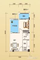 耀海明都2室1厅1卫47㎡户型图