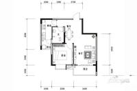 北海国际新城四期1室2厅1卫63.2㎡户型图