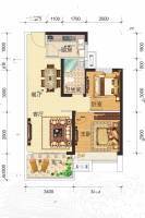 碧桂园北纬21°2室2厅1卫74.6㎡户型图