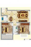 书香水韵花园2室2厅1卫86.6㎡户型图