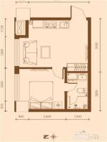 万熹城市广场1室1厅1卫41.2㎡户型图