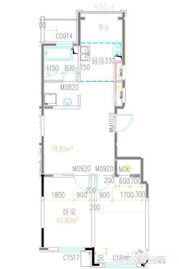 栖龙庭2室2厅1卫户型图