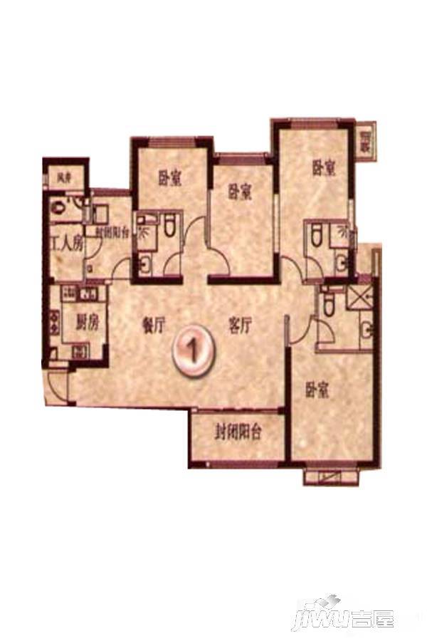 鞍山恒大绿洲5室2厅4卫170.6㎡户型图