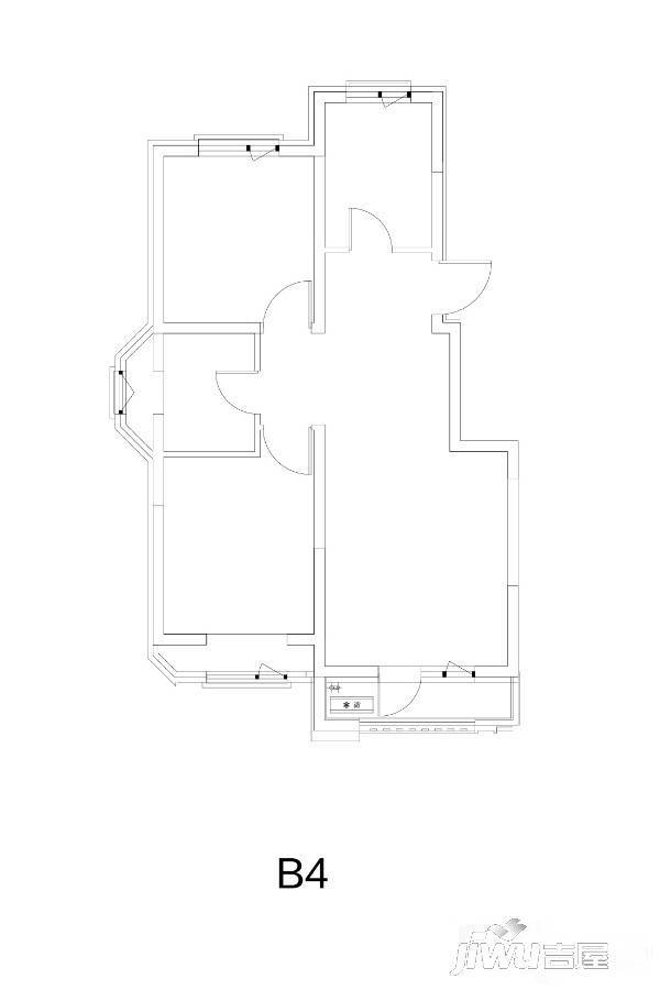 中大·林溪城2室2厅1卫78.6㎡户型图