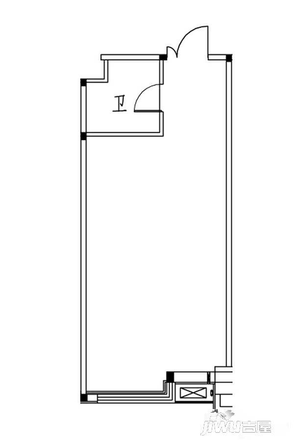 福堡秀域1室0厅1卫52.6㎡户型图