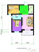龙潭湖凤凰山庄公寓2室1厅1卫71.6㎡户型图