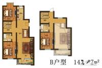 怡宁枫景3室2厅2卫145.7㎡户型图