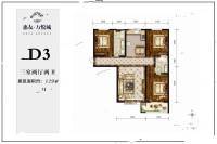 涿州惠友万悦城3室2厅2卫129㎡户型图