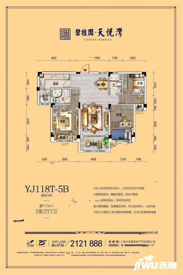 碧桂园天悦湾3室2厅2卫119㎡户型图