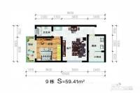 天下家园二期1室1厅1卫59.4㎡户型图