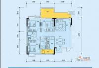 珠江愉景新城3室2厅2卫111.9㎡户型图