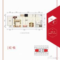 恒大绿洲1室0厅1卫73.5㎡户型图