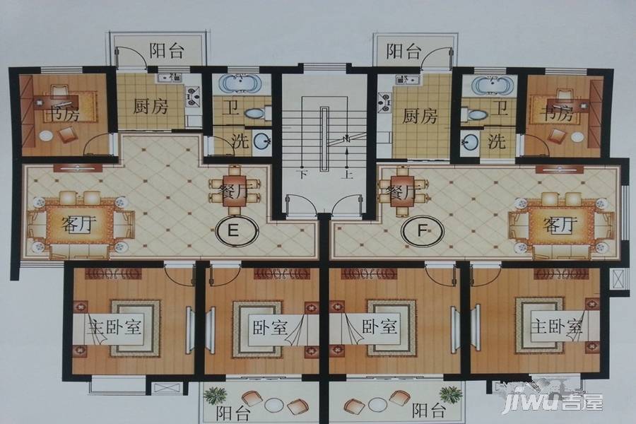 府升小区3室2厅1卫103.3㎡户型图