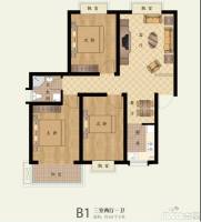 上海花园3室2厅1卫101㎡户型图