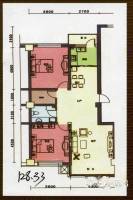 内蒙古兰亭商贸建材城2室2厅1卫128.3㎡户型图