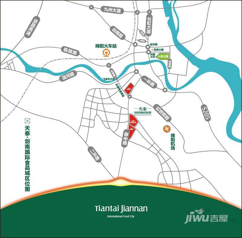 天泰剑南国际食品城位置交通图1