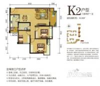 兴发金域丽江3室2厅1卫95㎡户型图